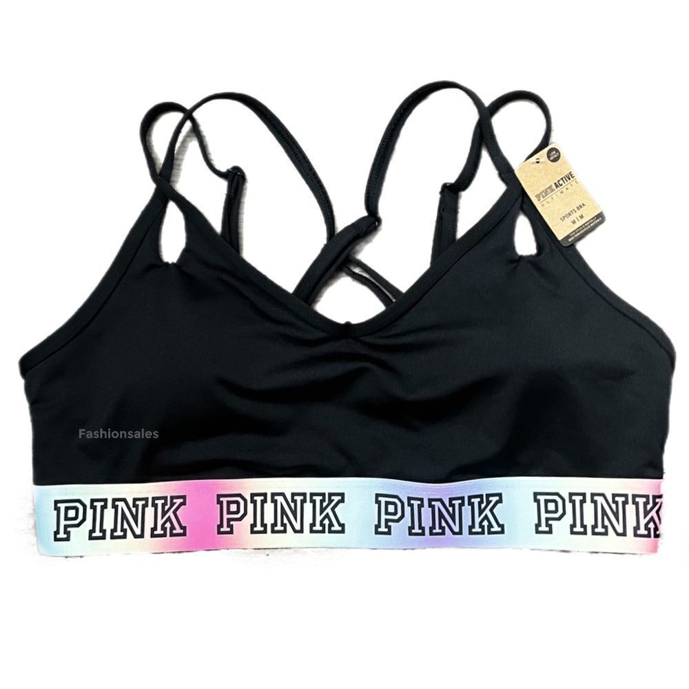 Victorias Secret Pink Active Ultimate Lined Removable Padding Strappy Sports Bra